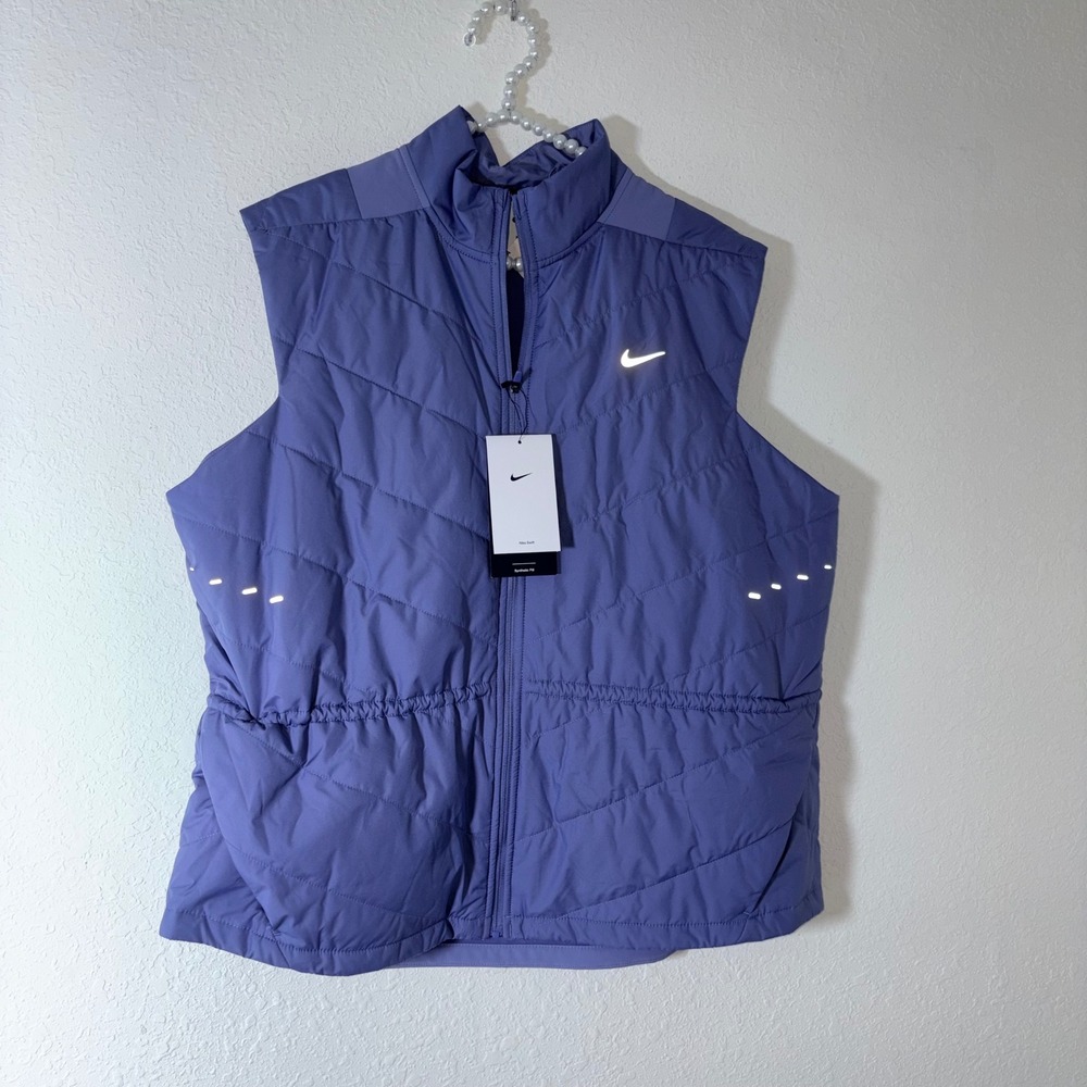 Nike Aerolayer Running Vest XL Purple New Reflective Quilted Puffer CU3350-557